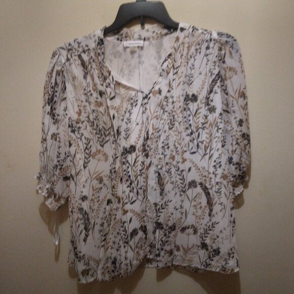 Calvin Klein floral blouse size 1X - Picture 1 of 5